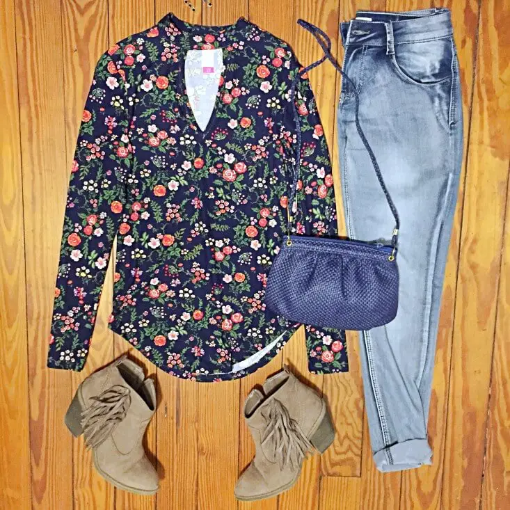 floral-choker-neck-top-fall-2018-outfit