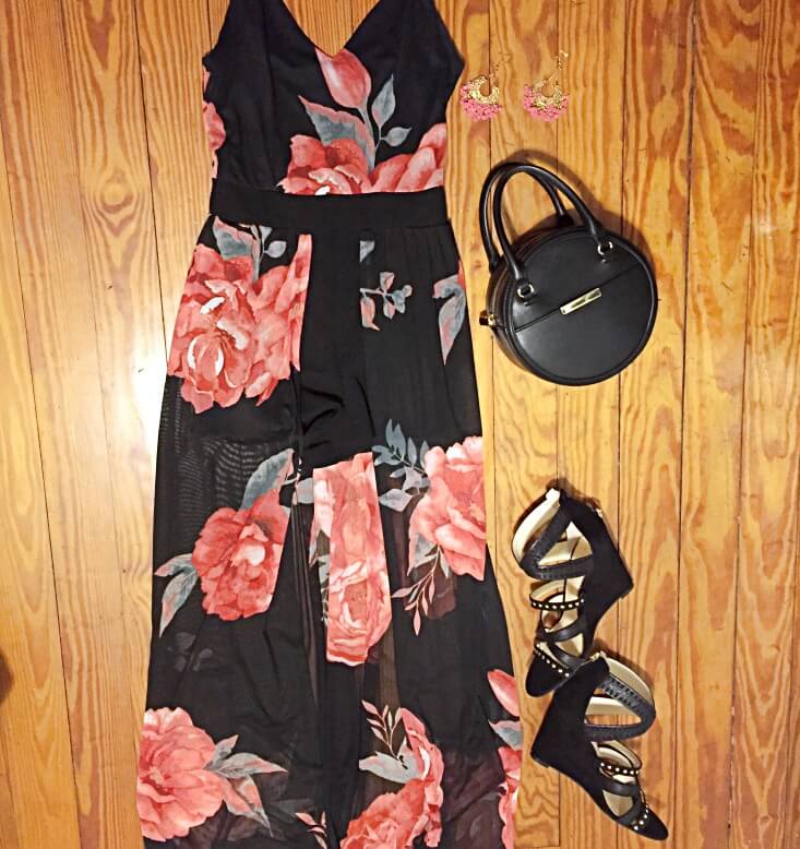 Floral maxi romper dress dressy summer outfit for 2019