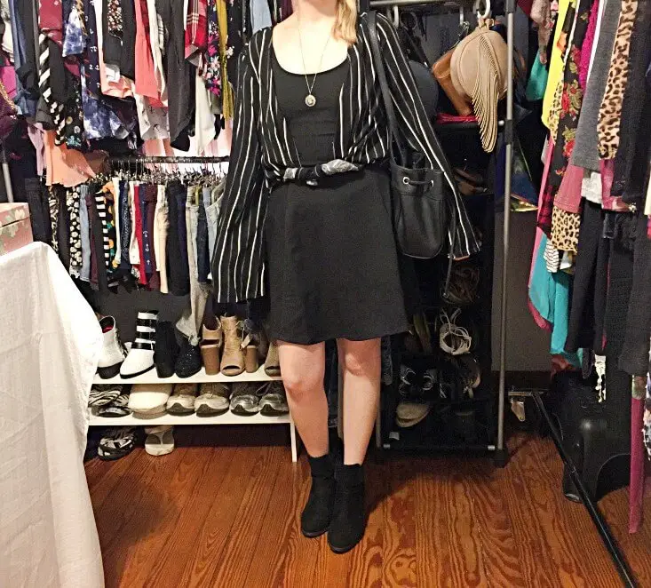 how-to-style-a-little-black-dress-wearing-shirt-over