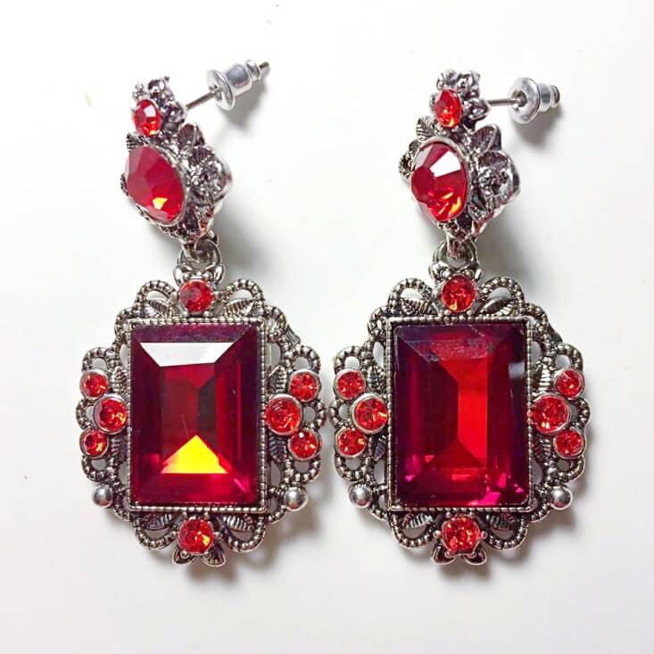 Ruby red statement earrings