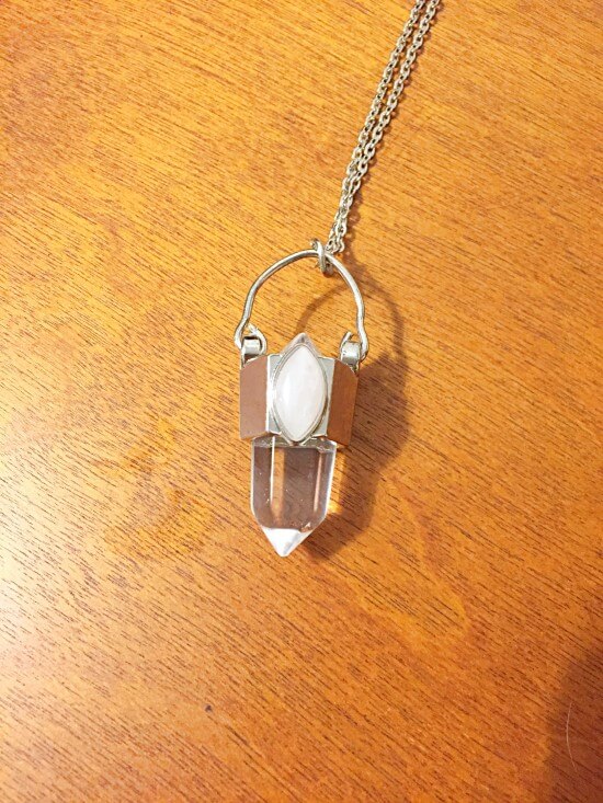 Clear quartz necklace