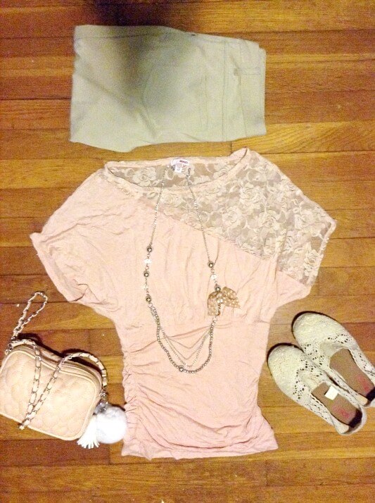 Pink lace blouse summer 2016 dressy outfit