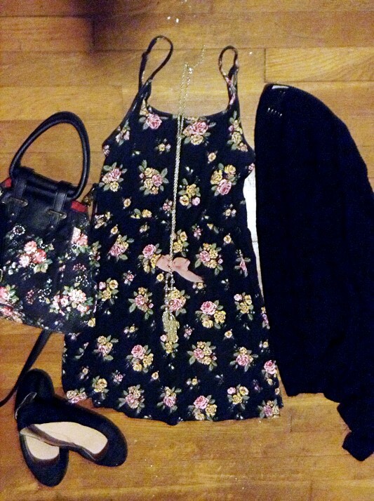 Black floral dress summer 2016 dressy outfit