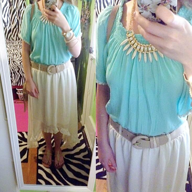 Boho high-low skirt summer 2016 dressy outfit