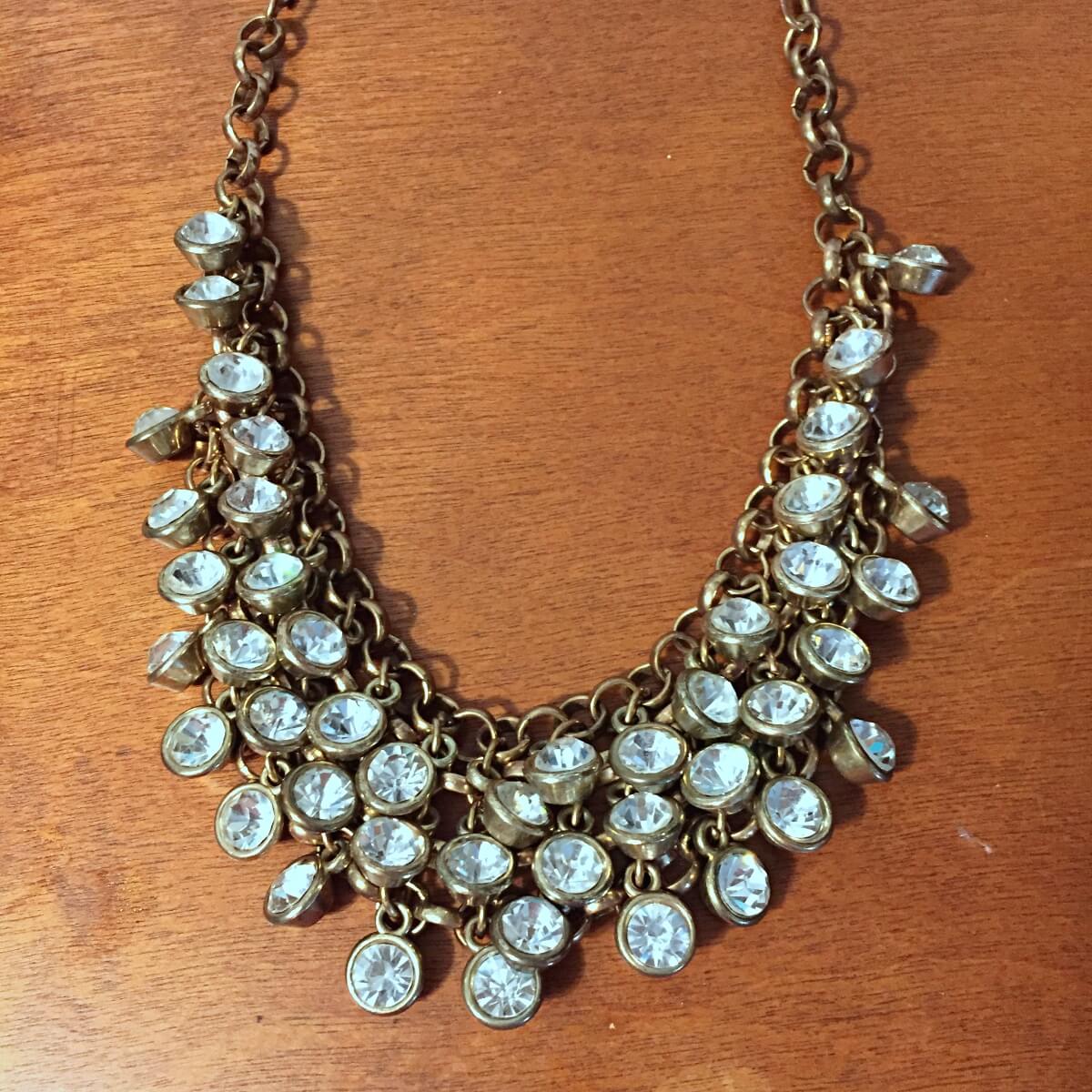 large gem cluster statement necklace