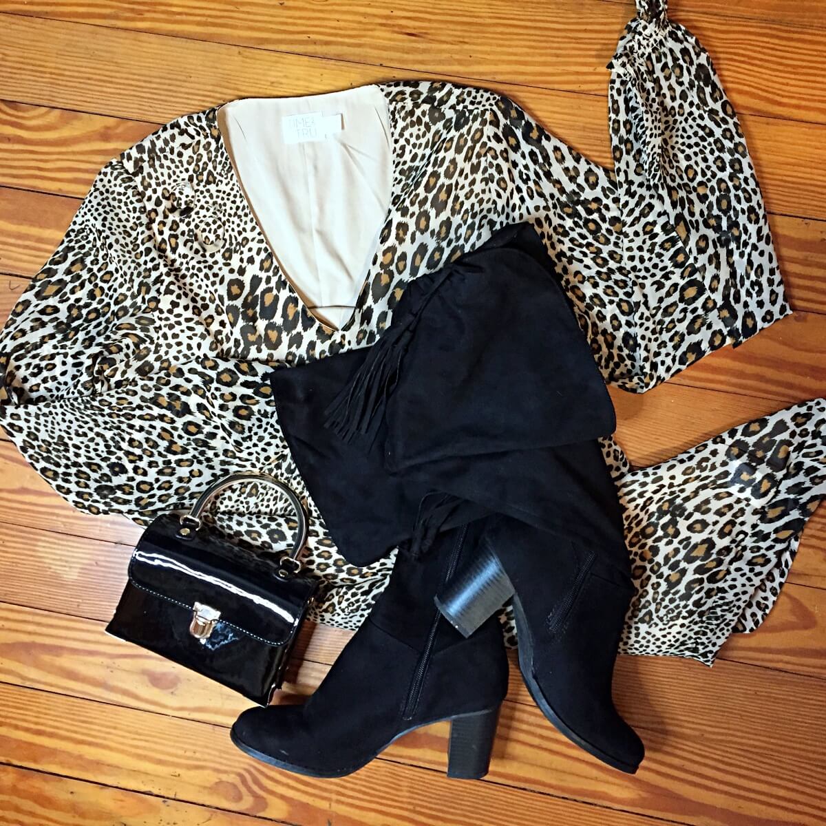long sleeve leopard peasant dress outfit