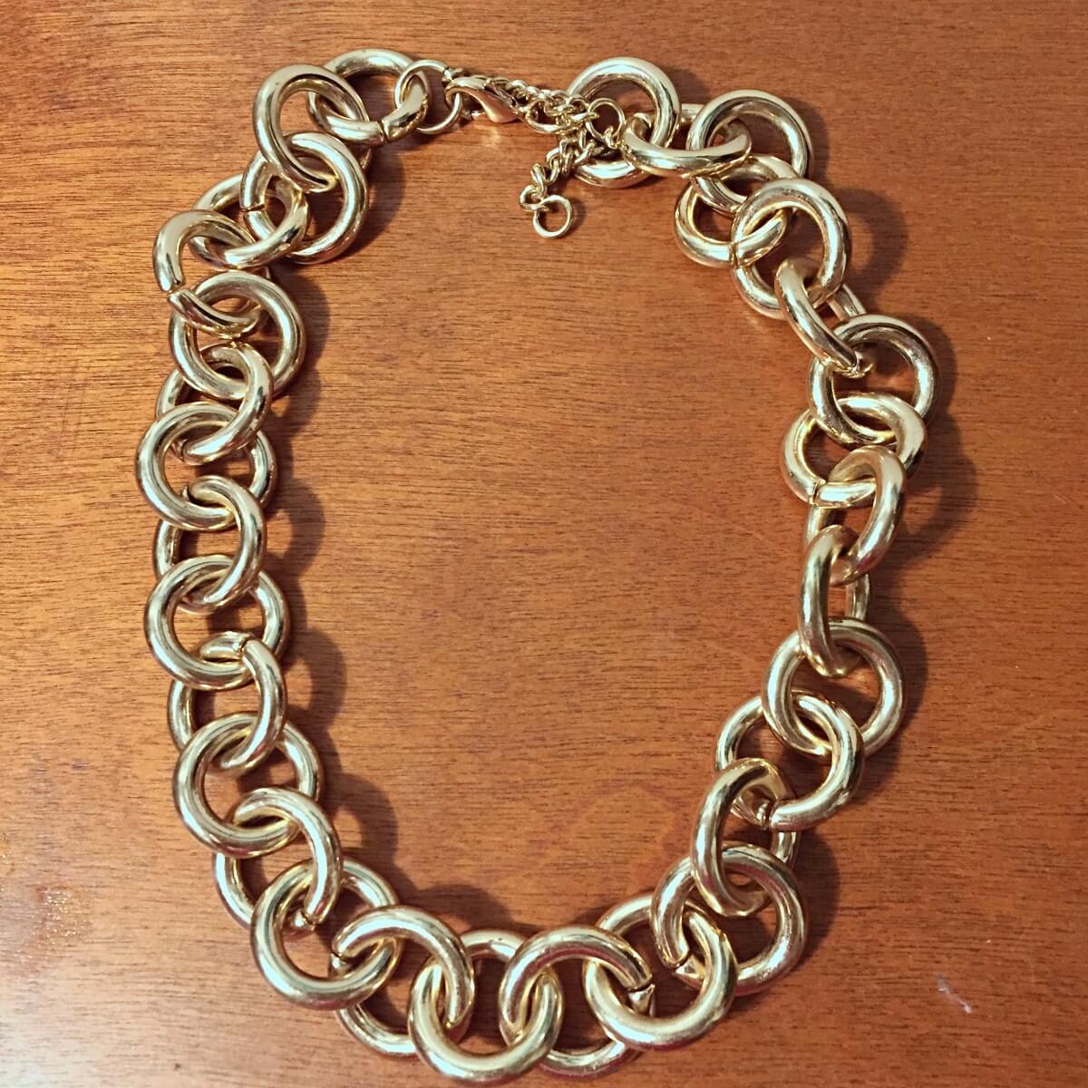 round gold chain chunky necklace