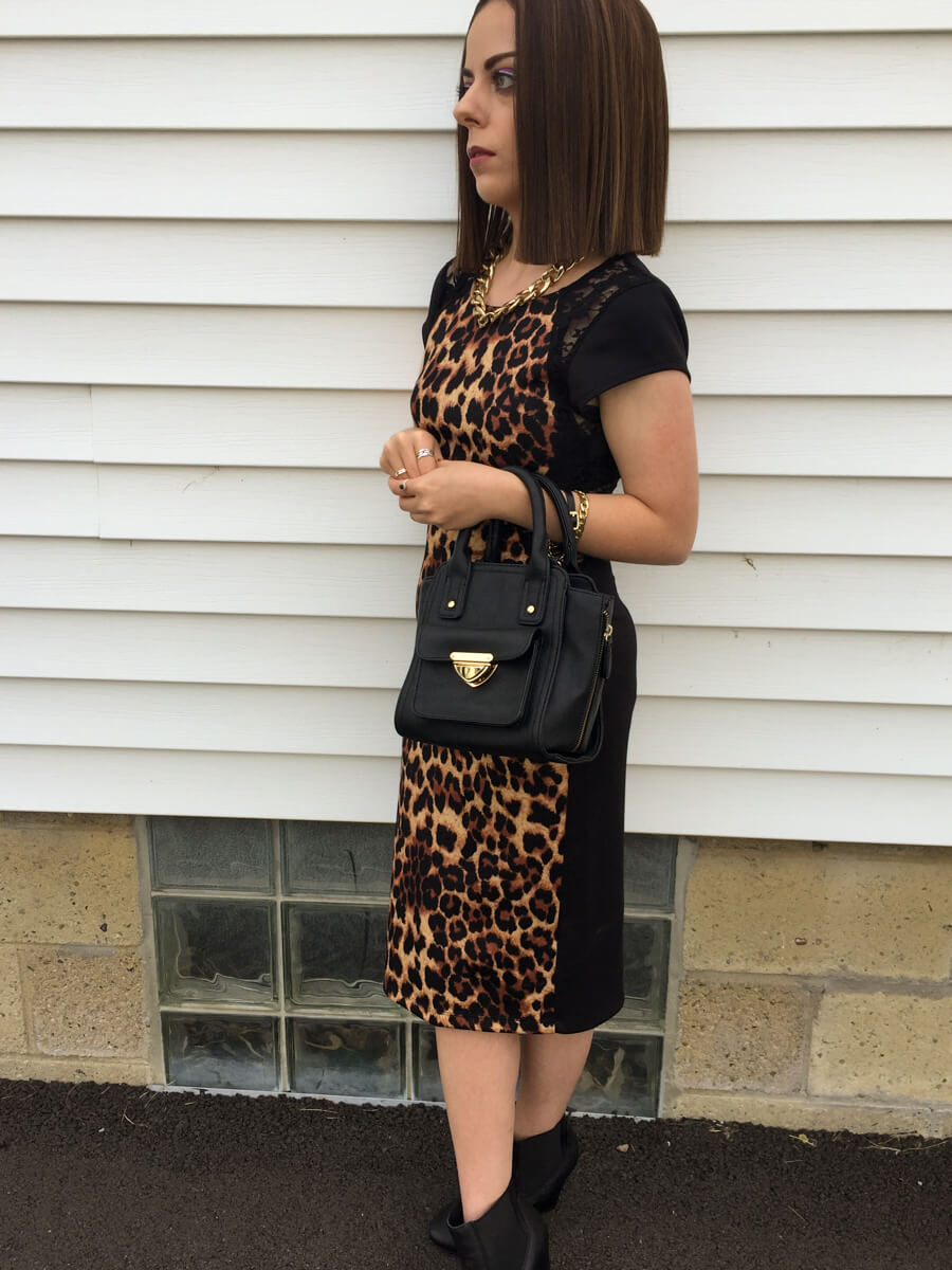 leopard print scuba dress outfit