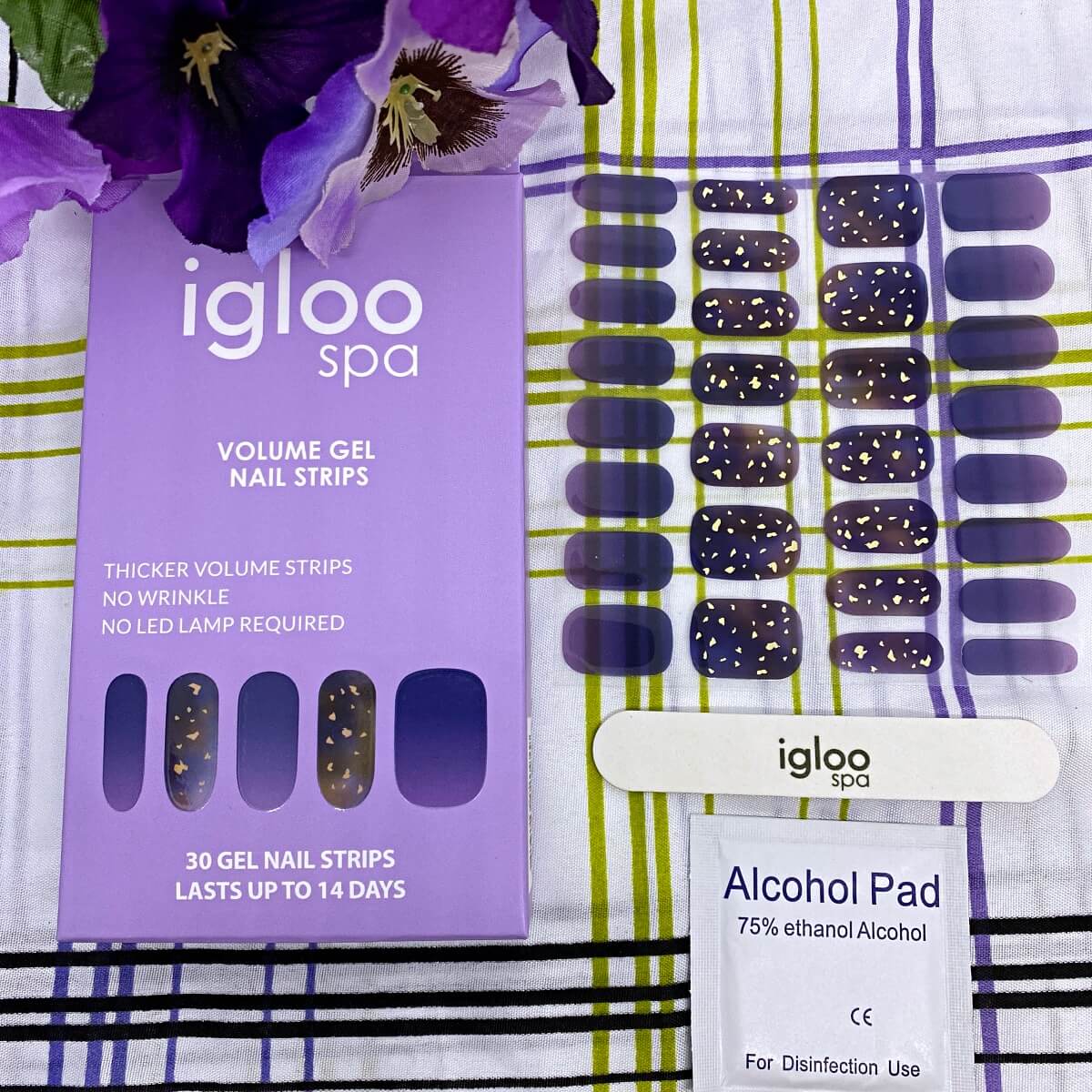 igloo spa volume gel nail strips galaxy dust