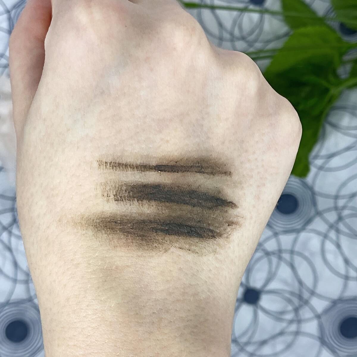 elf lock on liner and brow cream swatches