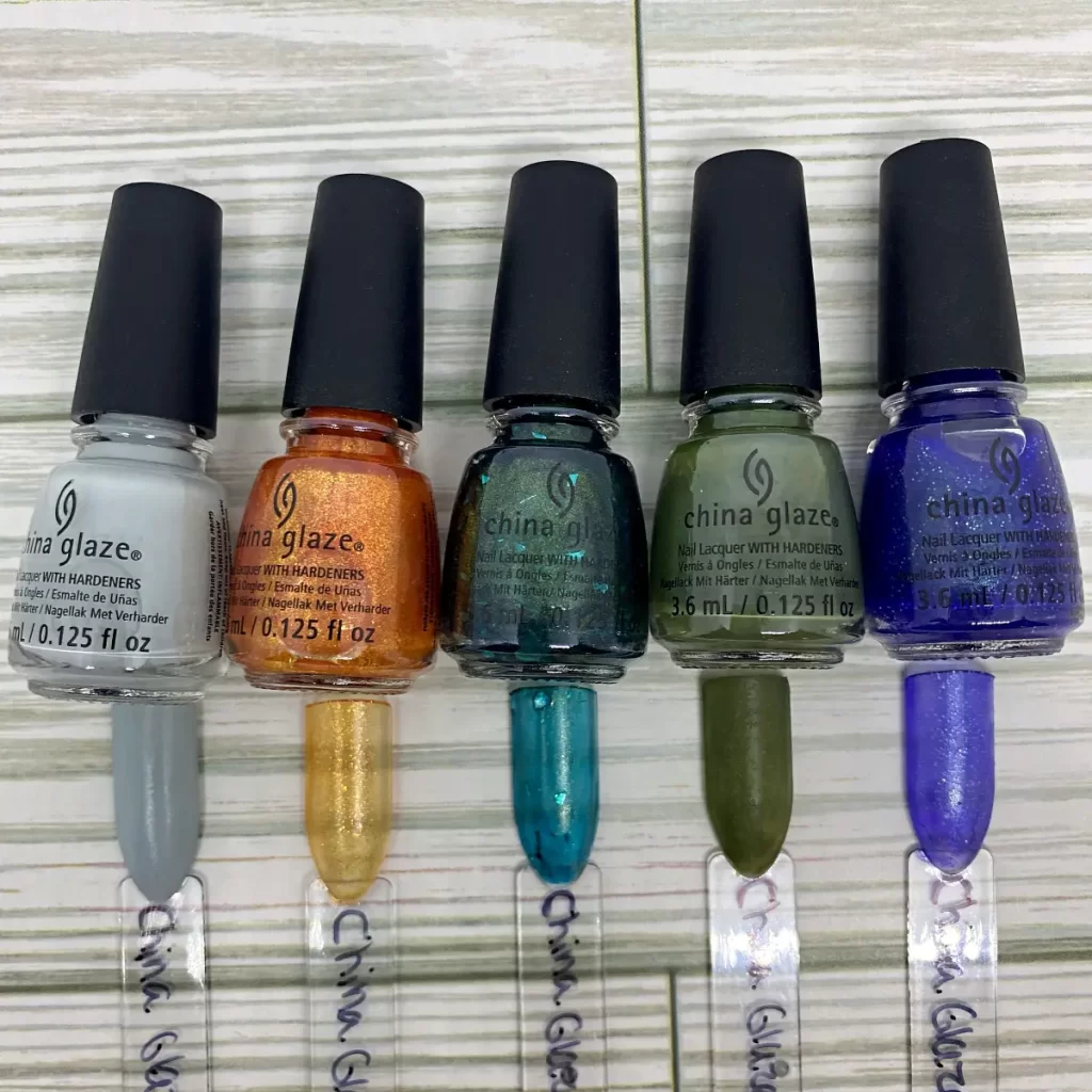 china glaze nail polish T Rex Appeal, Orange You Fierce, Raptor Round Your Finger, Olive To Roar, You Should Know Beta