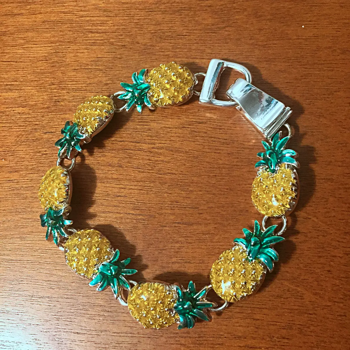 pineapple enamel bracelet