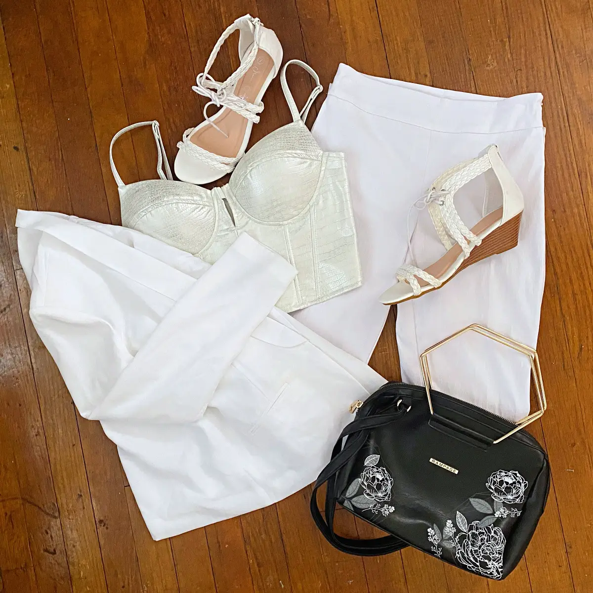 white leather bustier outfit