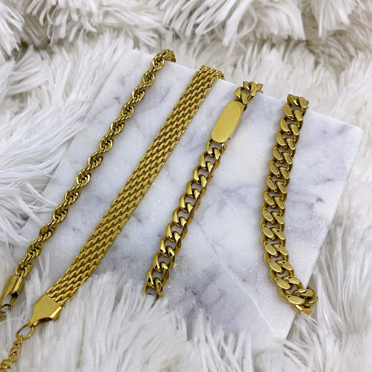 18k gold filled chain bracelets