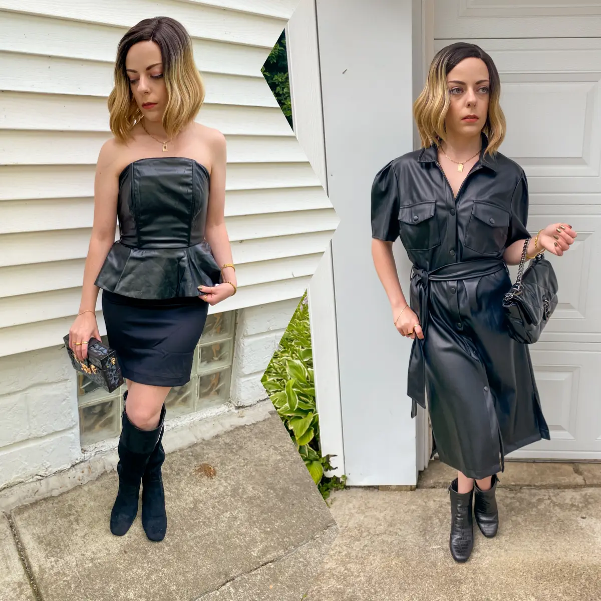leather dress outfit