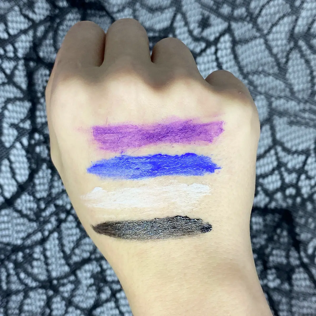 profusion rituals paranormal face paint stack and paint brush swatches