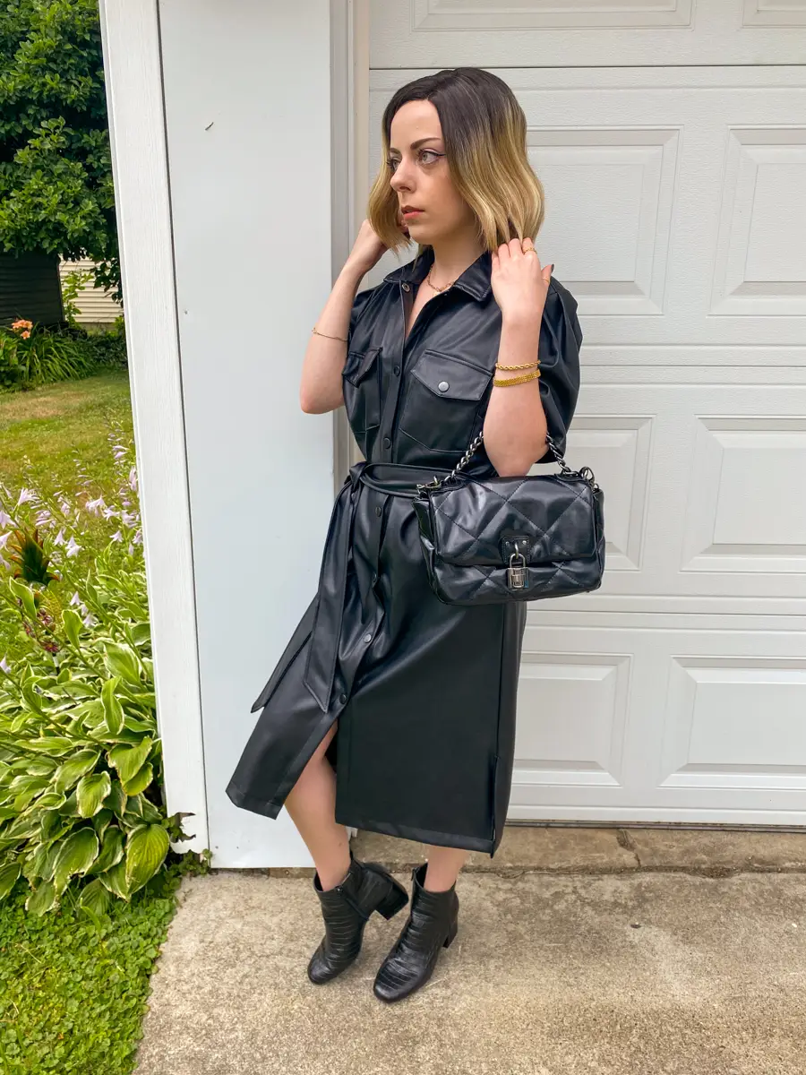 How to Rock a Faux Leather Dress - Dressed for My Day
