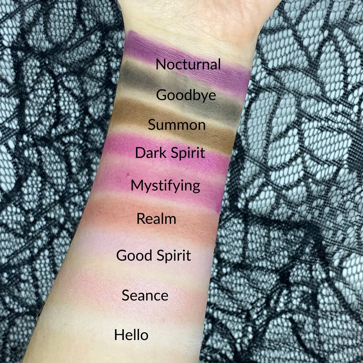 profusion rituals goodbye mini shade palette entity swatches