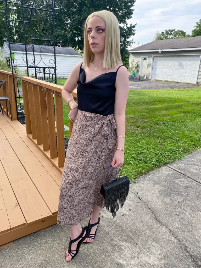 dressy wrap skirt outfit