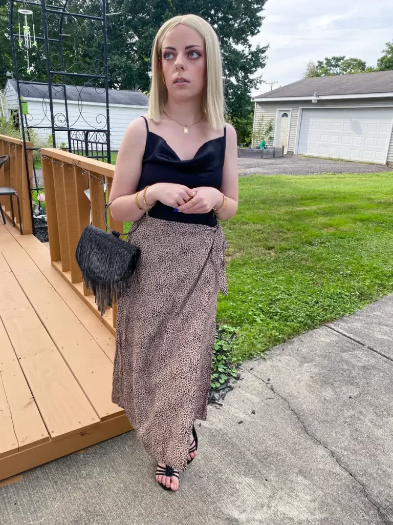 dressy wrap skirt outfit