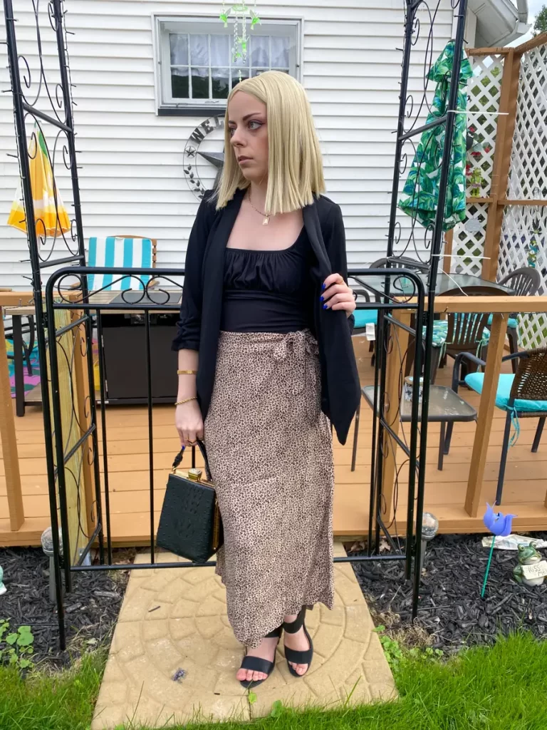work professional wrap skirt outfit