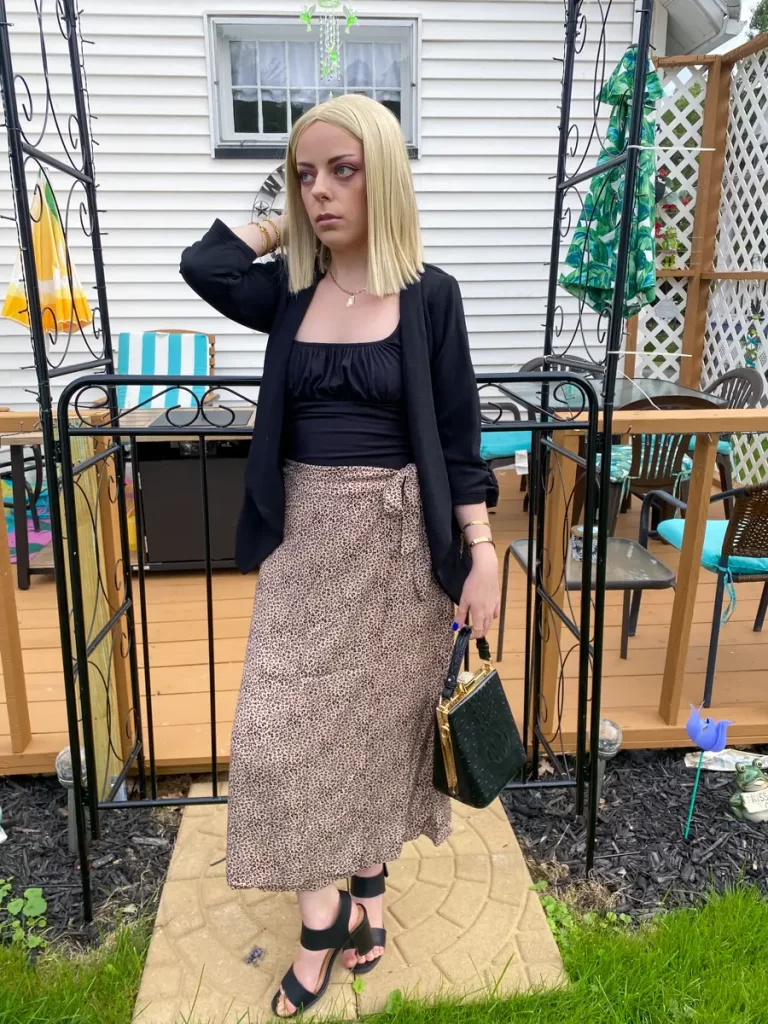 work professional wrap skirt outfit