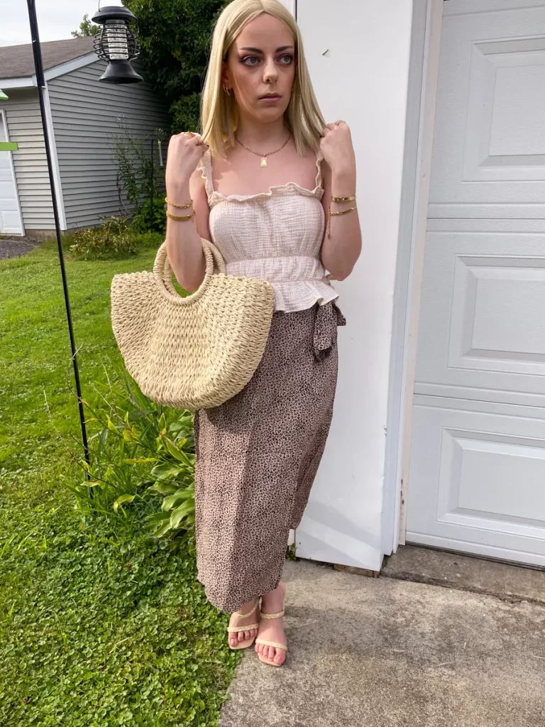 summer wrap skirt outfit