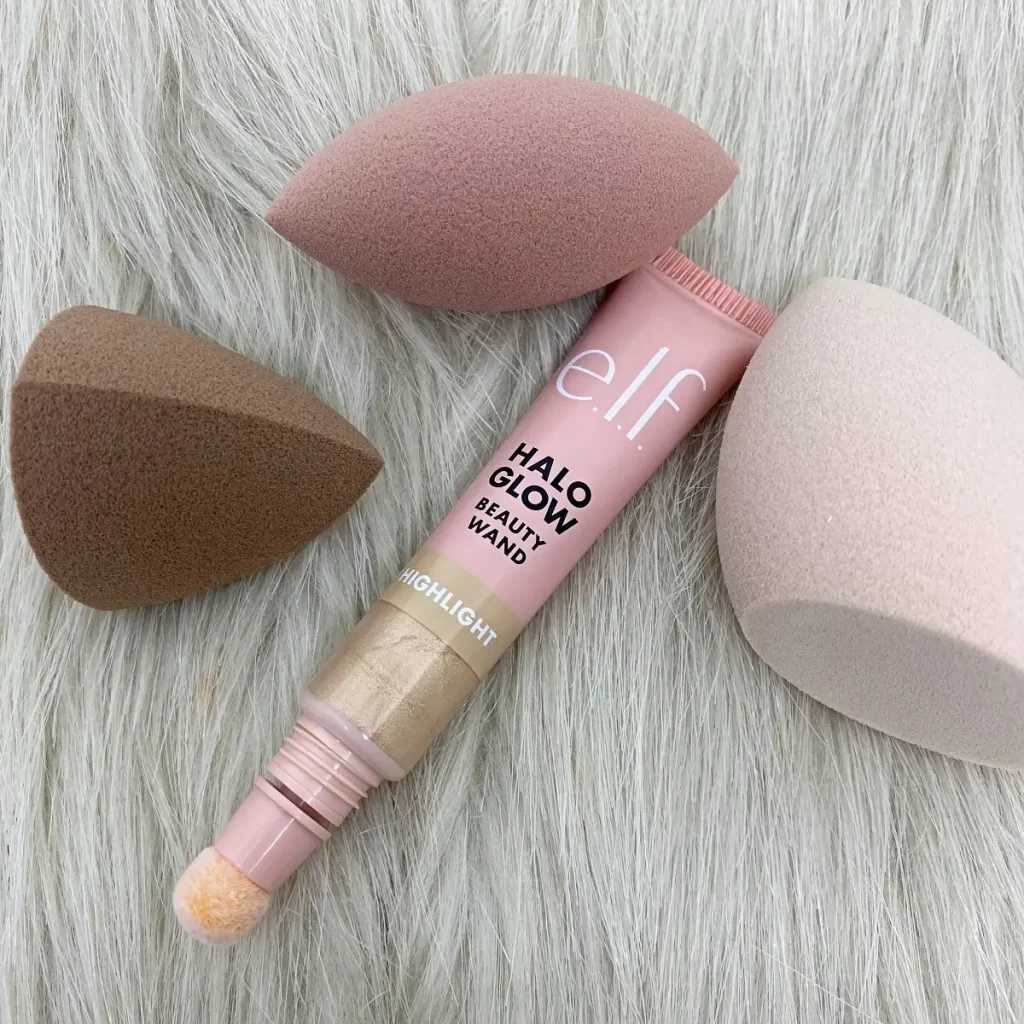 elf Halo Glow Highlight Beauty Wand champagne campaign
