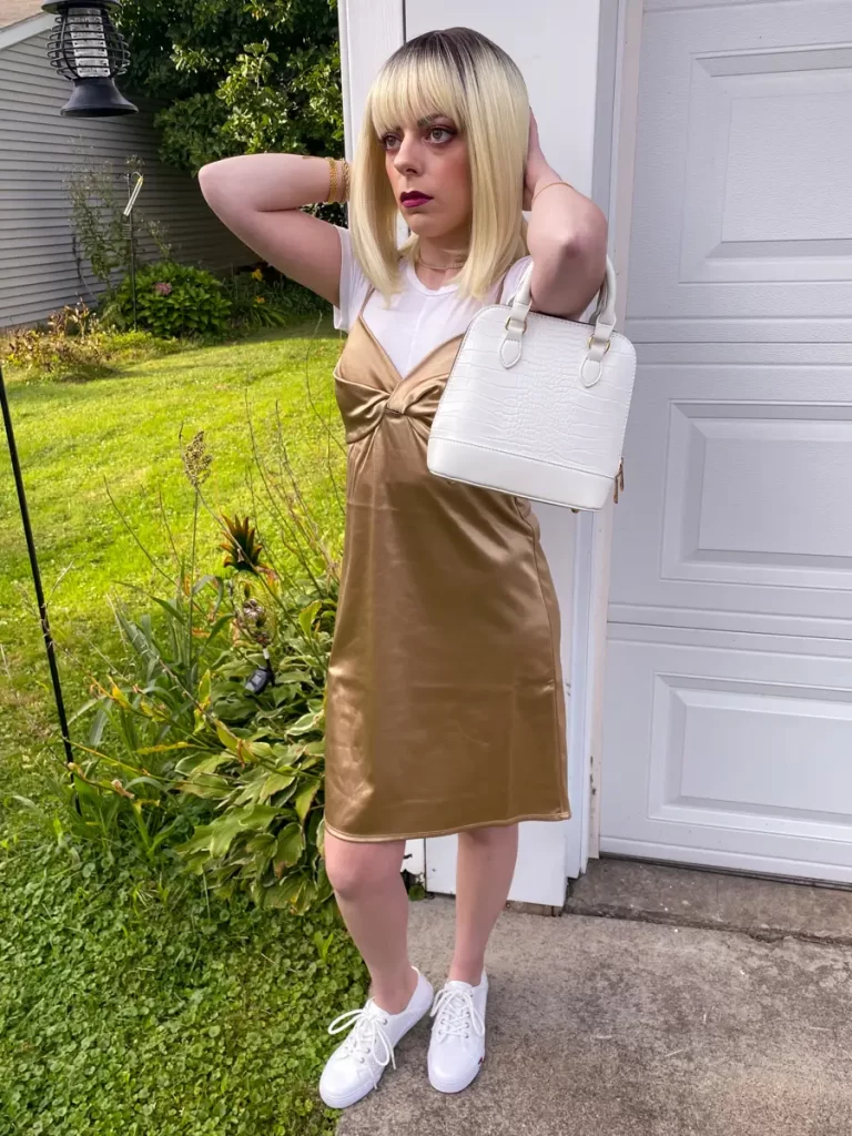 casual satin dress outfit