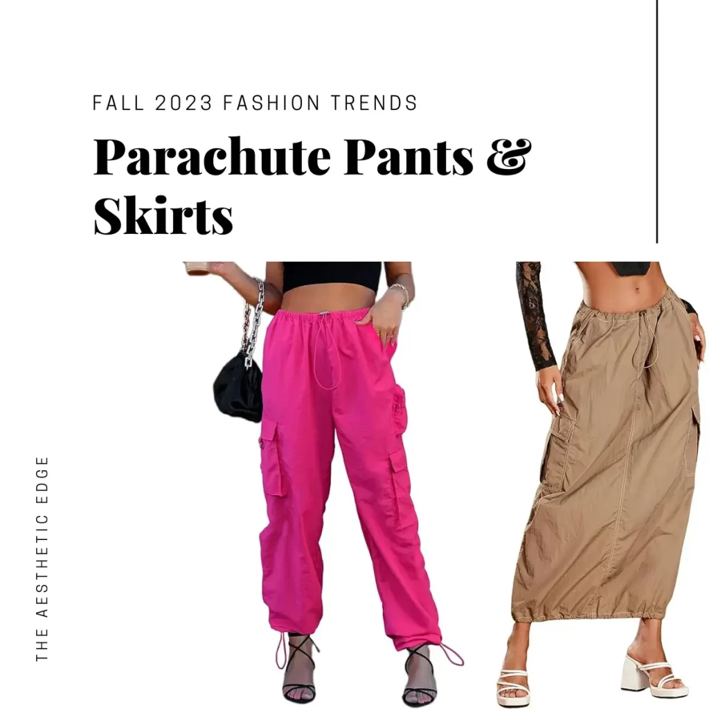 parachute cargo pants skirts fall 2023 fashion trends