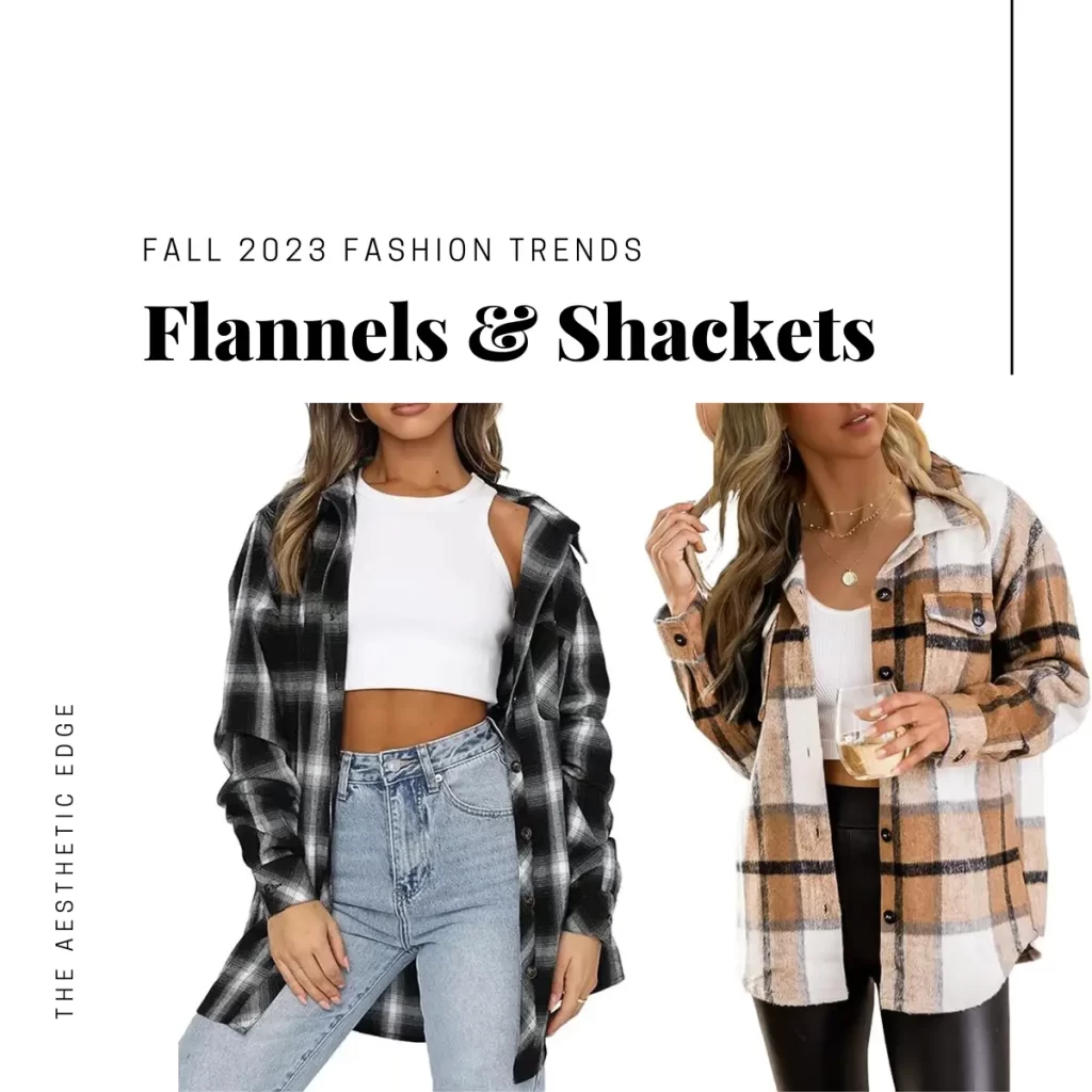 plaid flannel skirts shackets fall 2023 fashion trends