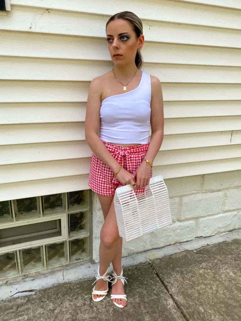 checkered shorts outfit