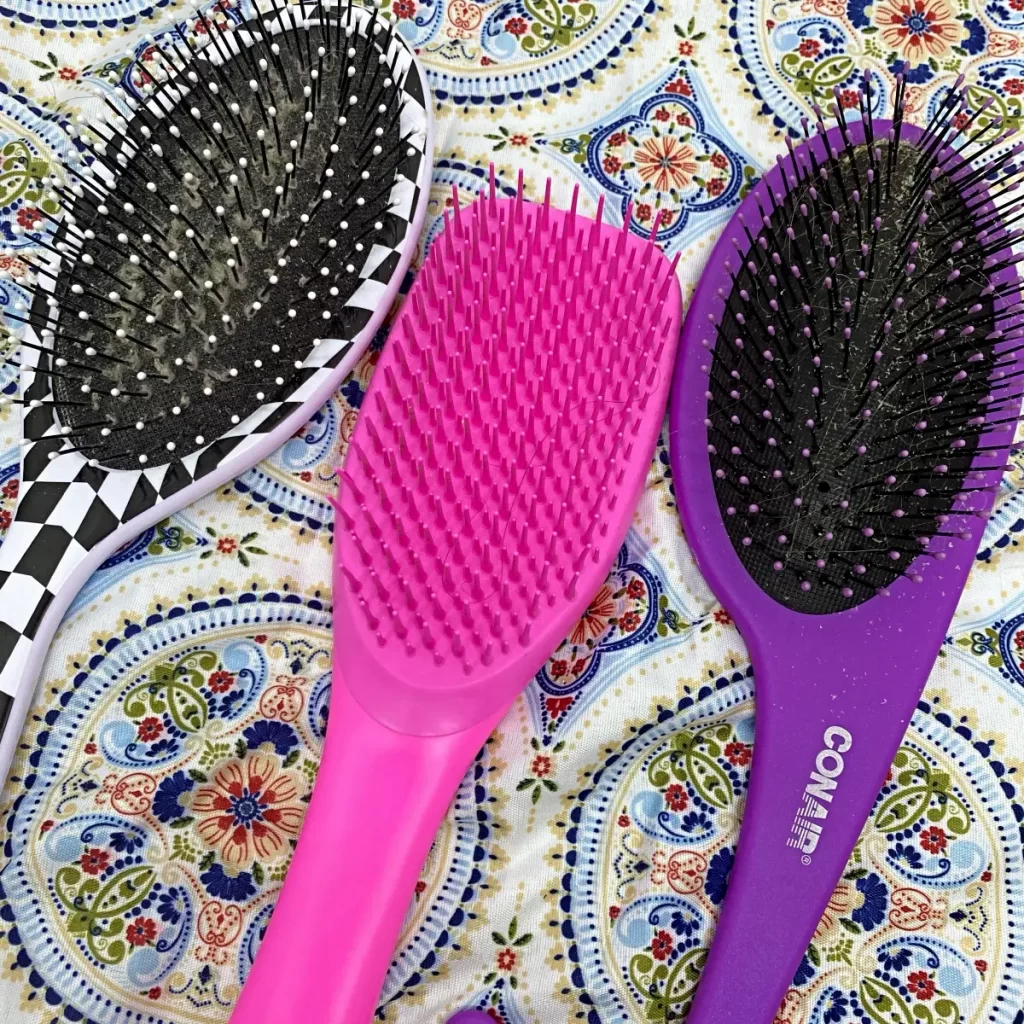 dirty hair brushes