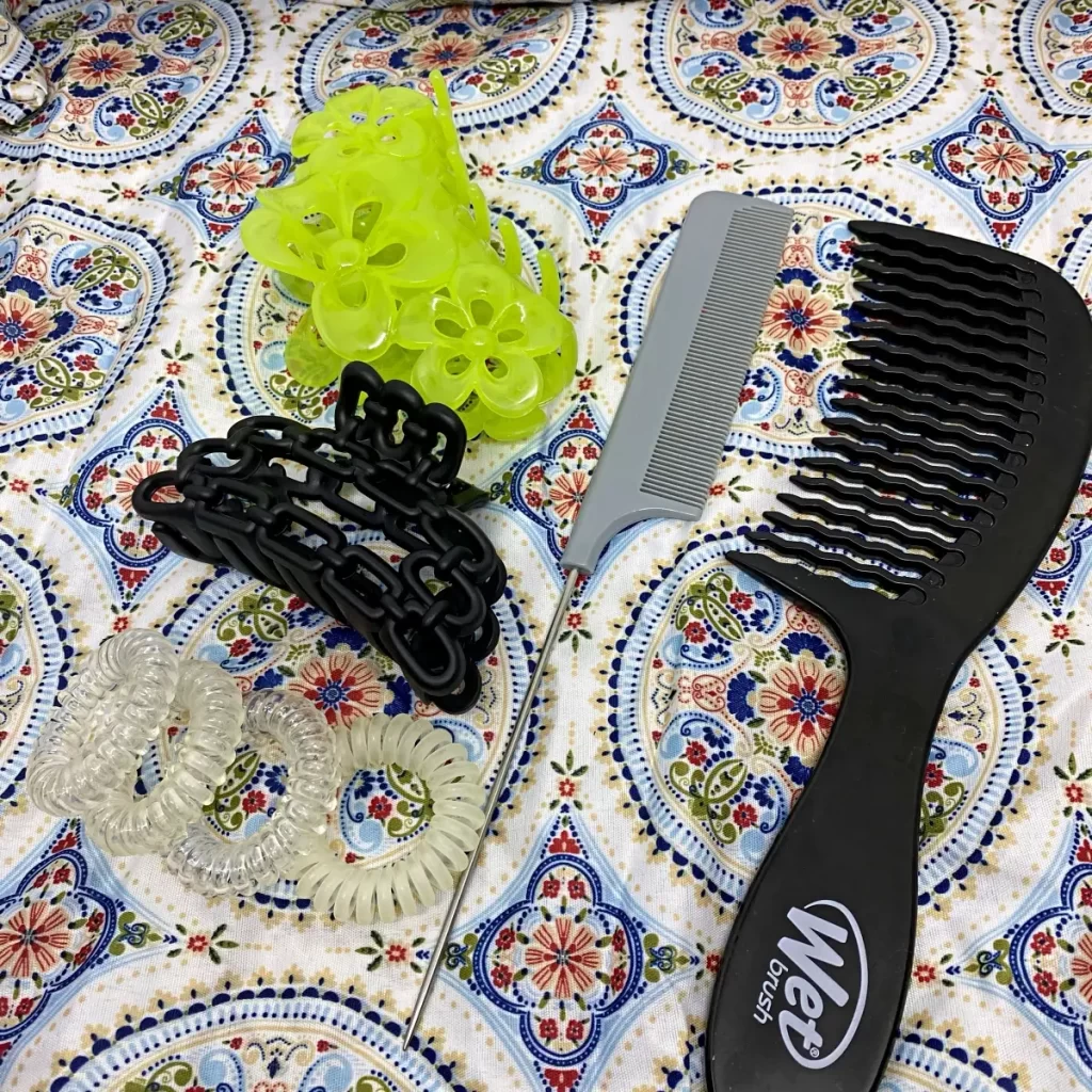 wash your combs clips hair ties