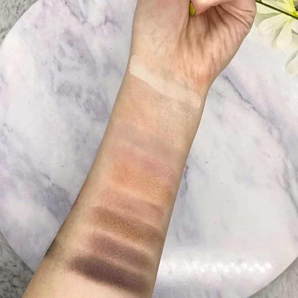elf Perfect 10 Eyeshadow Palette nude rose gold swatch
