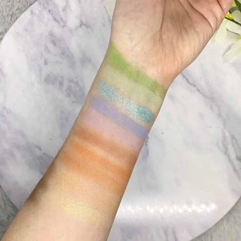 elf Perfect 10 Eyeshadow Palette so bright now swatch