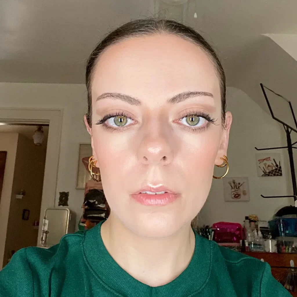 wearing laura geller baked powder foundation