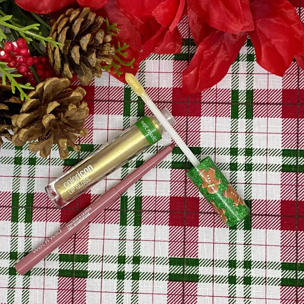 wet n wild holiday Lip Gloss & Lip Liner Set Lip Gloss in Spiced Sugar and perfectpout Gel Lip Liner in Lay Down The Mauves