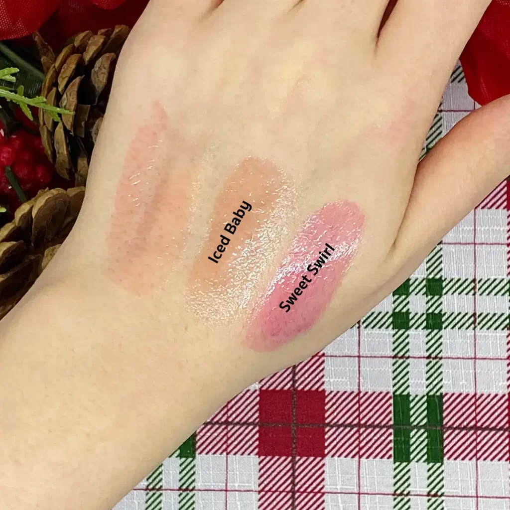 wet n wild holiday Glitter Lip Oil swatches