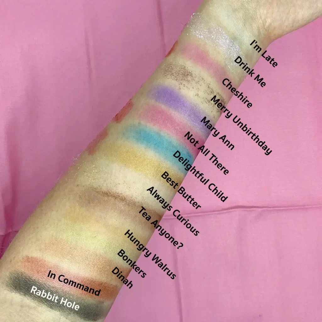 wet n wild Alice in Wonderland Lost in Wonderland Eye & Face Palette swatches